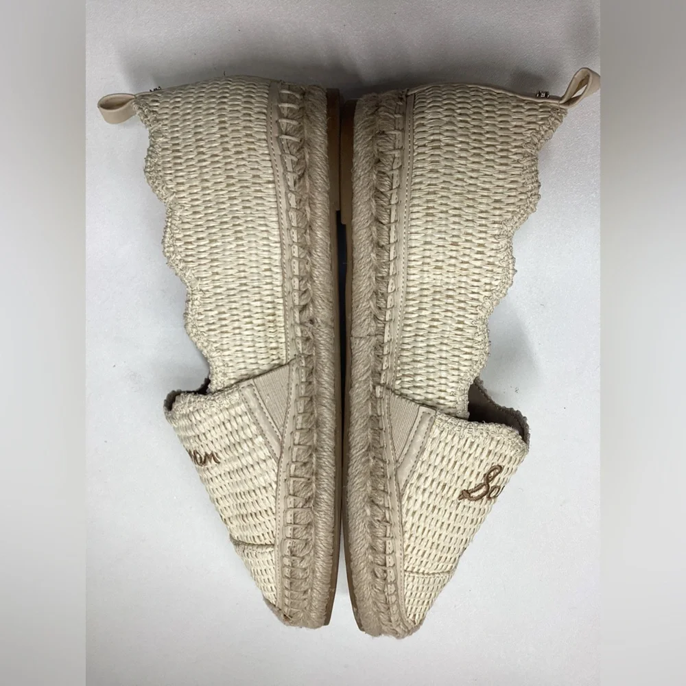 Sam Edelman Karla Espadrille Slip On Linen Raffia Size 9